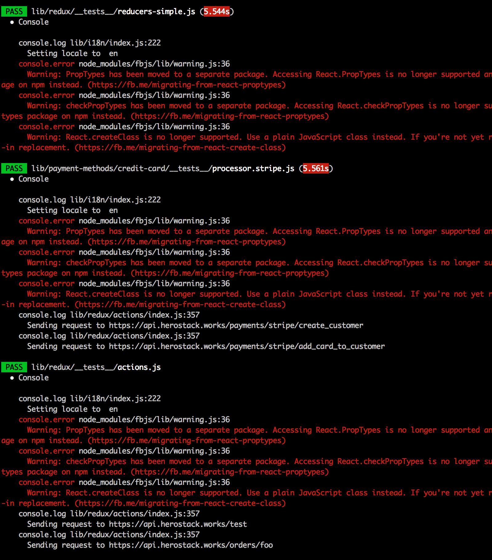 A noisy jest test log